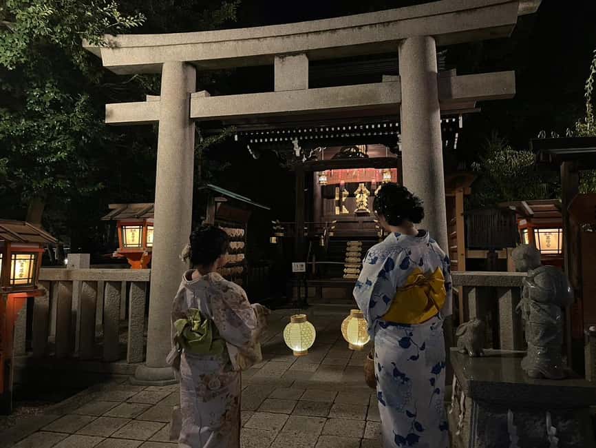 Kyoto: Gion & Geisha District Night Time Walking Tour - Yasaka Shrine at night: festival ties and spiritual meaning