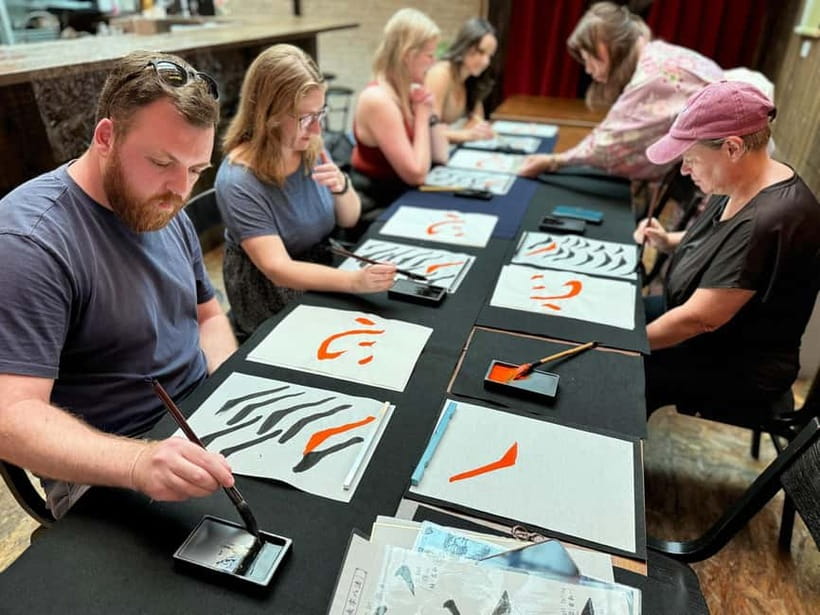 Kyoto: Japanese Calligraphy Workshop - Your take-home shodo masterpiece: rice paper, signatures, and stamps