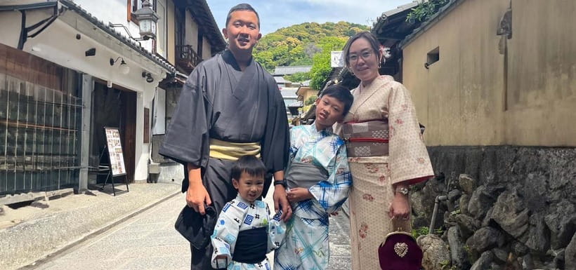 Kyoto Kimono Rental mimosa｜Kimono/Yukata Rental Family Plan - Extra service if you need hotel return the next day
