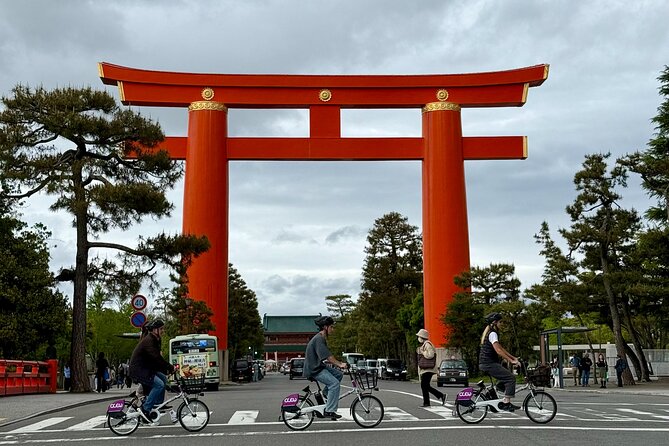 No. 1 E-Bike Tour for Up to 5 Guests in Kyoto with a Local! - Heian Shrine: the red torii gate and founding story